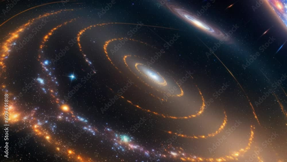 Poster spiral galaxy in space. generative ai