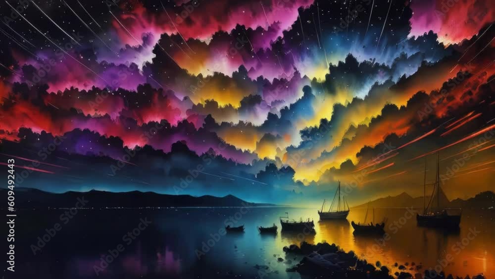 Poster Galactic Color Explosion Background. Generative ai