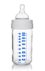 Baby glass bottle for milk .