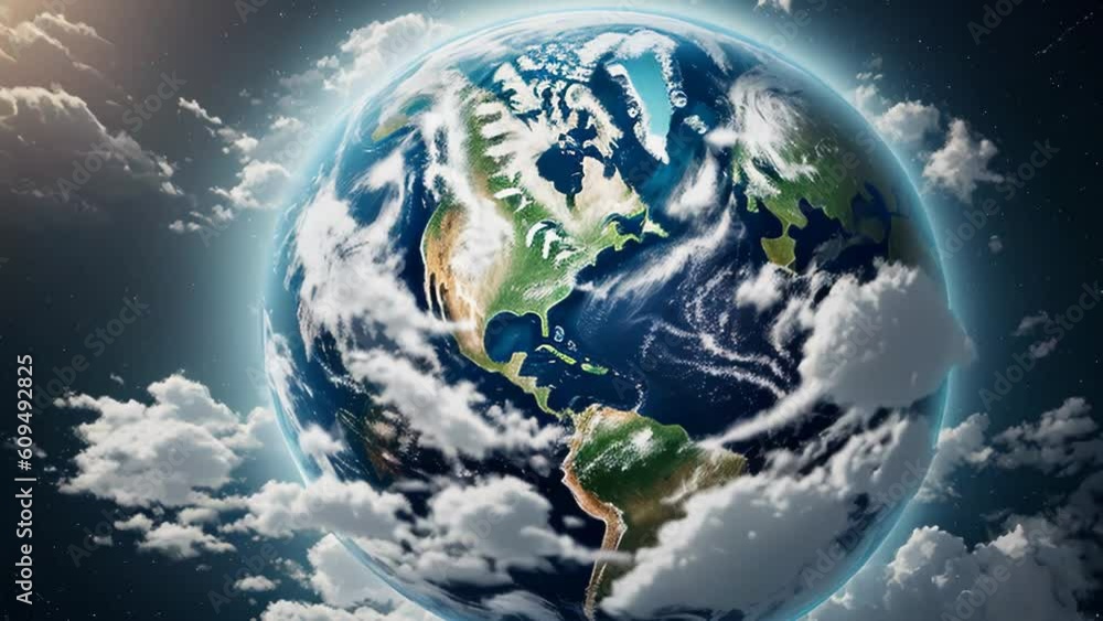 Poster ultra realistic earth from space dolly zoom. generative ai