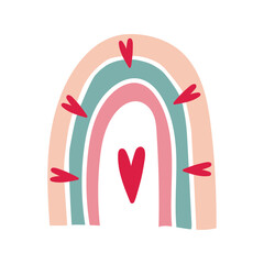 isolated vector rainbow with heart inside.  cute rainbow