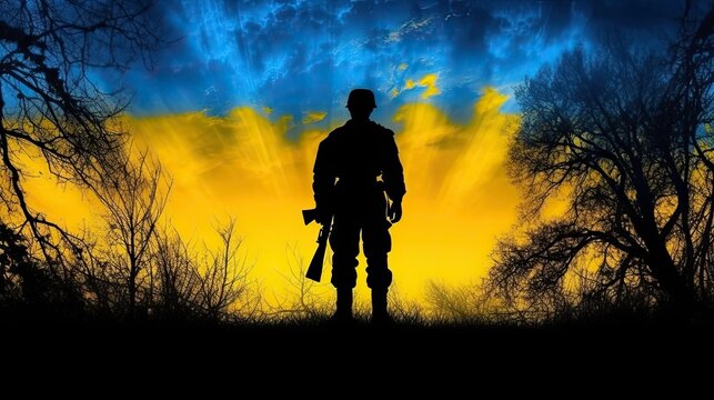 A Heroic Image of a Ukrainian Army Soldier (generated by AI)