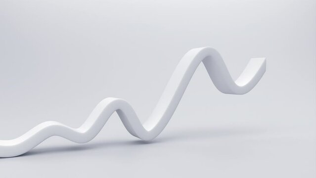 Abstract 3d animation, white graph line, 4k seamless looped video