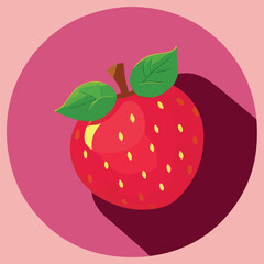 Obraz premium Vector illustration of fresh and juicy strawberry