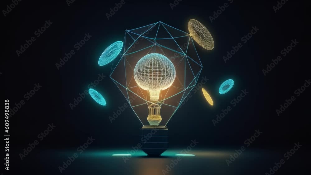 Aufkleber innovation and idea symbol with light bulb shape. generative ai
