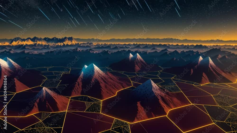 Poster Metave?rse technology background with connected dots. Generative ai