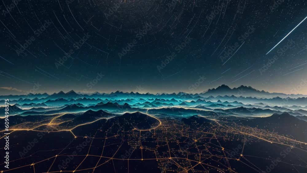 Aufkleber Metave?rse technology background with connected dots. Generative ai