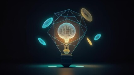 Innovation and idea symbol with light bulb shape. Generative ai
