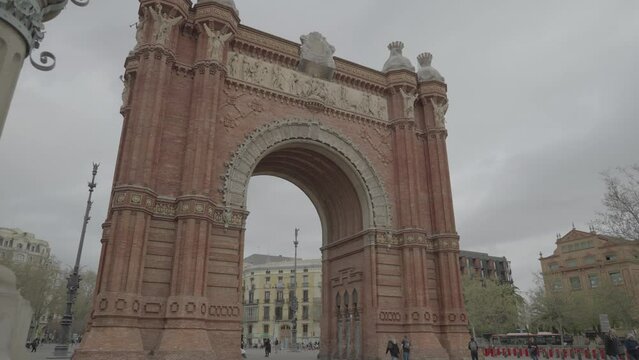 The Arc de Triomf a Triumphal Arch in the City Barcelona, Spain