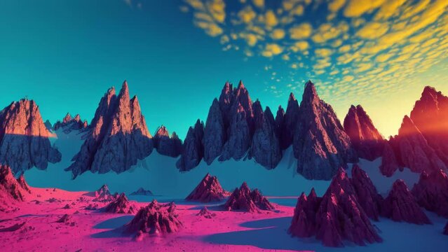 A stunning computer generated mountain range. Generative ai