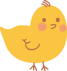 Cute yellow chicken little Easter chick art.