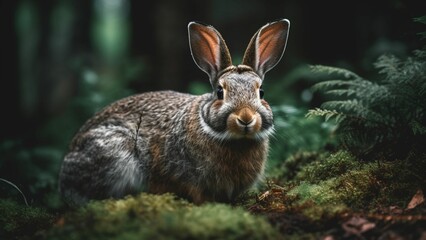 Obraz premium Rabbit in the forest