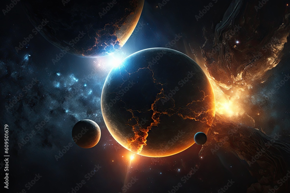 Poster space background deep space full stars shiny deep dark black. generative ai aig15.
