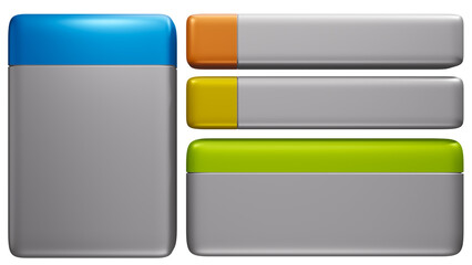 isolated empty box container ui game set