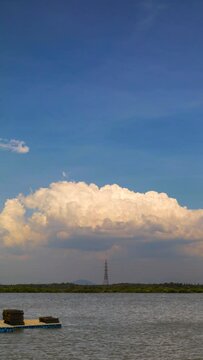 timelapse of Clouds above a lake