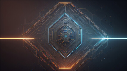 Fototapeta premium Illustration of a high-tech security system shield