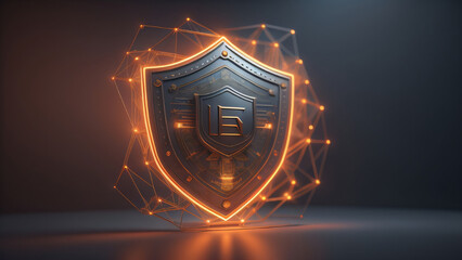 Fototapeta premium Illustration of a high-tech security system shield