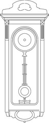 Vector sketch illustration of a classic antique vintage clock relic of antiquity