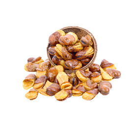 dried broad bean in coconut  bowl isolated on   transparent png