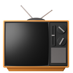 3D rendering of a retro television illustration