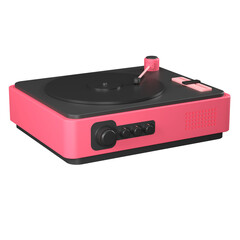 Fototapeta premium 3D rendering of a retro vynil record player illustration