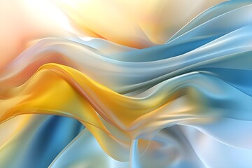 3D Abstract Digital Background Wallpaper Pastels Yellow and Blue