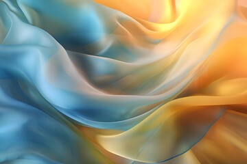 Obraz premium 3D Abstract Digital Background Wallpaper Pastels Yellow and Blue