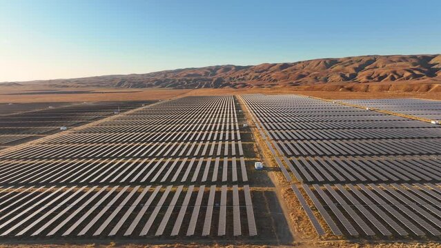 Renewable Energy Solar Farm California Aerial Drone