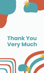 Thank You minimalist square banner template. Suitable for social media posts, flyer,backgroud and web internet ads