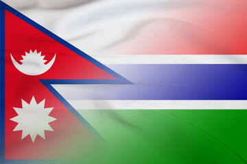Nepal and Gambia national flag transborder contract GMB NPL