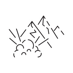 Minin line icon. Extraction of minerals in the mine and surface. Power and energy production, electric industry, world ecology conservation, coal mining minerals