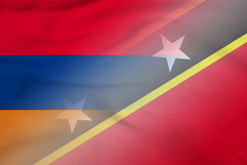 Armenia and Saint Kitts and Nevis national flag international relations KNA ARM