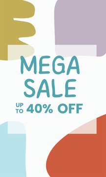 Mega Sale minimalist square banner template. Suitable for social media posts, flyer,backgroud and web internet ads