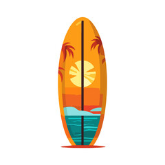 surfing on the beach surfboard vector, summer activity beach