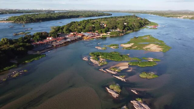 Wonderful river islands in the S&atilde;o Francisco river in northeastern Brazil