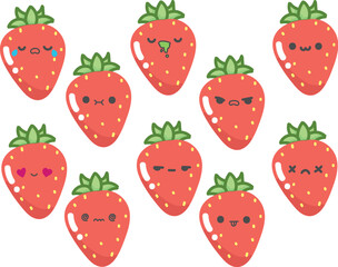 strawberry set of expressions