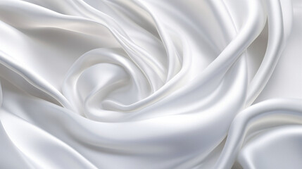 White silk fabric. Silk texture with great definition. AI generated image.