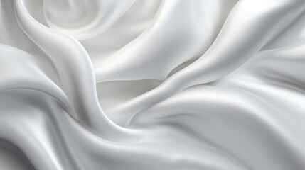 Naklejka na ściany i meble White silk fabric. Silk texture with great definition. AI generated image.