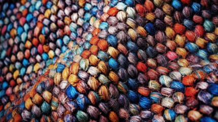 Fototapeta premium Multicolor tweed fabric. Highly defined tweed texture. AI generated image.