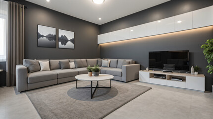 Fototapeta na wymiar living room interior modern home. Created with Generative AI Technology.