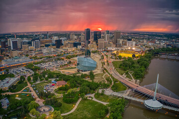 Aerial View of Winnipeg, Manitoba during Summer - 609512425