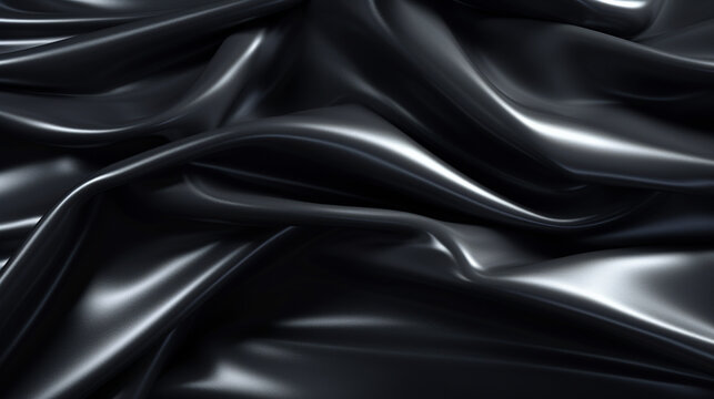 Black latex fabric. Highly defined latex texture. AI generated imagen.
