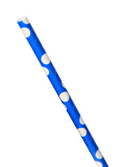 One dotted paper straw for drinking isolated on white
