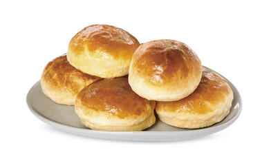 Tasty scones prepared on soda water isolated on white