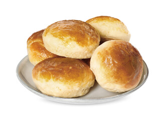 Tasty scones prepared on soda water isolated on white