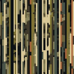 A camouflage seamless pattern featuring horizontal or vertical strips created with Generative AI technology