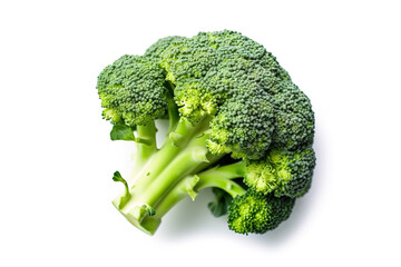 Product photo of fresh broccoli on a white studio background generative ai 