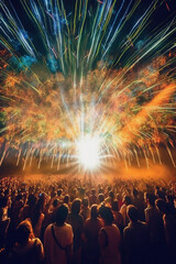 Amazing light show at a tame impala concert. AI generative