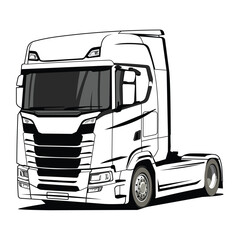 heavy truck black and white vector design © Wisnu Bayu Aji