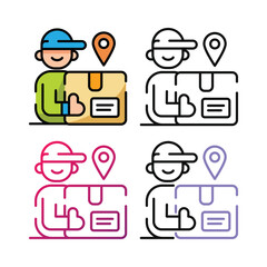 Delivery Courier icon design in four variation color
